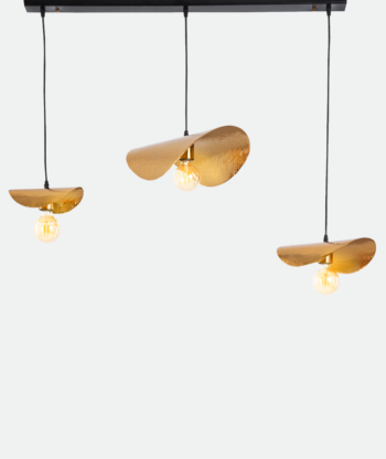 Triple Track Gold and Black  Pendent