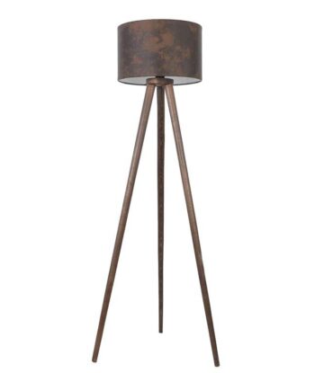 Modern Tripod Floor Lamp with Leather Shade