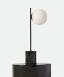 Cylindrical Marble Black Base Table Lamp