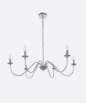 Contemporary Silver Candle-Style Chandelier