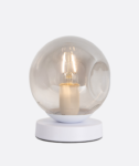 White Glass Ball White Table Lamp