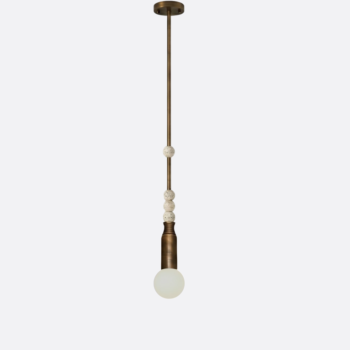 YL-P-3251 Luxury bronze ceiling pendant with travertine balls